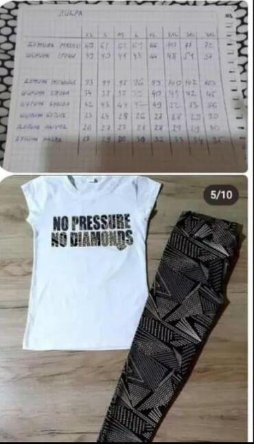 Ostali Kompleti, kombinezoni: Majica pamuk sa elastinom Helanke likra Veličine XS - 4XL Cena 1950 — 13