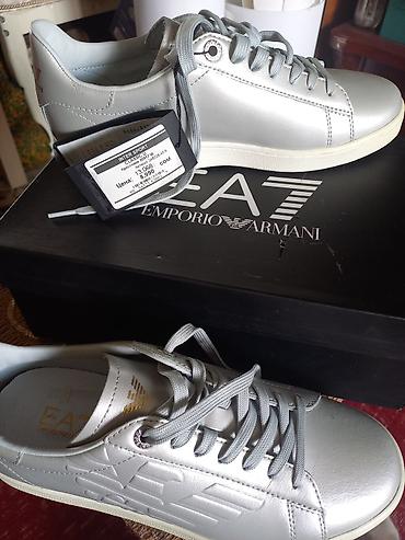 кеды armani: Кроссовки, 40, Emporio Armani, Новый, цвет - Серебристый, Платная доставка, Самовывоз — 3