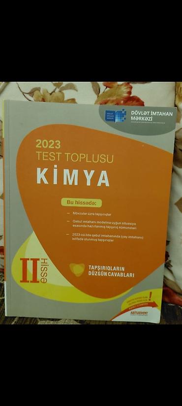 kimya kitablari: Məhsul: 2023 “Test Toplusu – Kimya” (DİM), I və II hissə — 2
