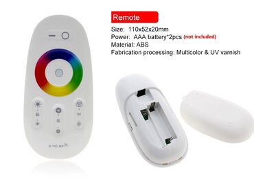 Televizori: Kontroler + daljinski upravljač za LED traku RGB+W 288W DC12-24V. 24A — 7