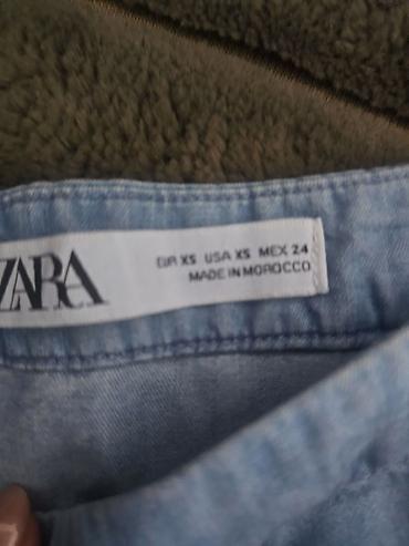 zara plavi komplet: ZARA teksas suknja – model sa volanima i asimetričnim preklopom - — 4