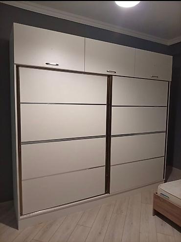 шкаф купе стенка: Ağ rəngdə sürüşkən qapılı paltar dolabı - Minimalist dizaynlı, iki — 1