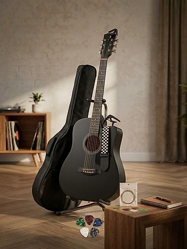 gitara usaq ucun: Akkustik gitara dəsti – 40” Dreadnought korpus, mat qara rəng. - 6 — 1