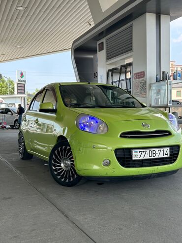 аз авто: Nissan March hatchback – parlaq yaşıl rəng, 5 qapı, Xüsusiyyətlər: -