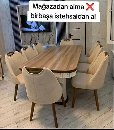 Qonaq otağı üçün, Yeni, Dördbucaq masa, 8 stul