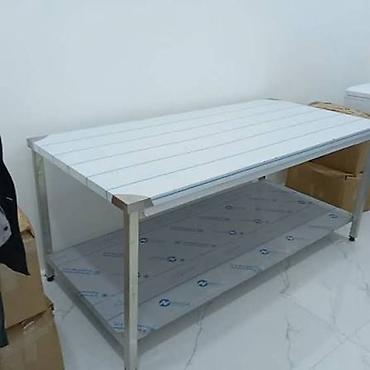 Restoran, kafe avadanlığı: Paslanmayan poladdan istehsal olunan peşəkar iş masası - Material — 3