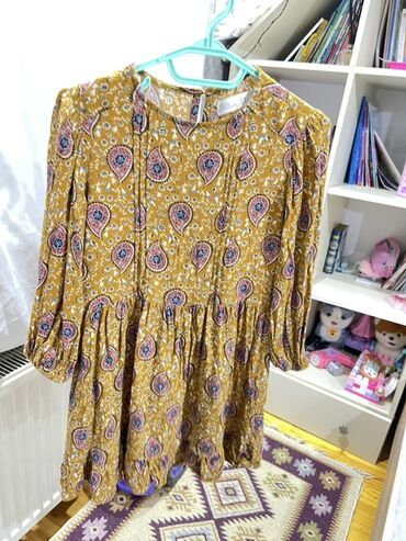 ucuz don: Uşaq üçün naxışlı don.Zara kids 3-4yas - Rəng: hardal-sarı fon