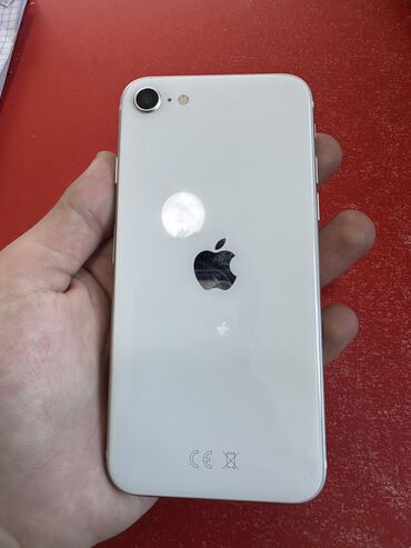 Apple iPhone: IPhone SE 2022, 64 GB, Ağ, Zəmanət, Barmaq izi, Simsiz şarj