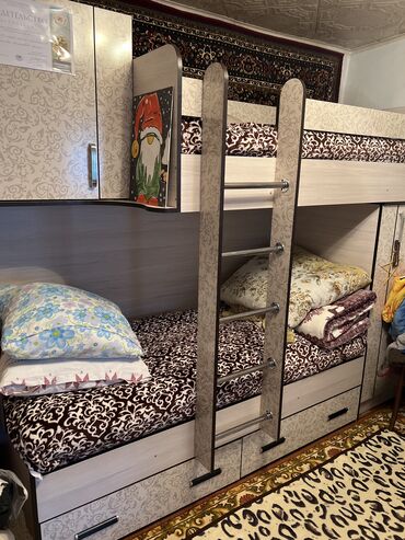 кровать 2 этаж: Двухъярусная кровать, Для девочки, Для мальчика, Б/у