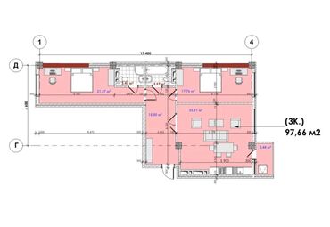 Продажа квартир: 3 комнаты, 97 м², Элитка, 9 этаж, ПСО (под самоотделку)
