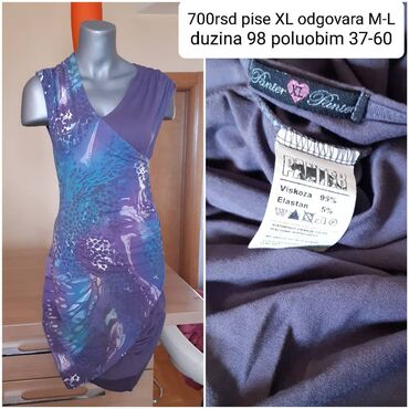 ljubicasta haljina kombinacije: M (EU 38), bоја - Ljubičasta, Drugi stil, Na bretele