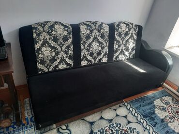 детский диван двухэтажный: Диван-кровать, цвет - Черный, Б/у