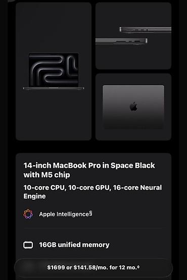 Ноутбуки Apple (MacBook): Для программирования, Apple M5, ОЗУ, RAM: 16 ГБ — 10