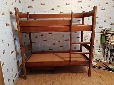 мебели кровать: Двухъярусная кровать из массива дерева с возможностью разборки на два — 1