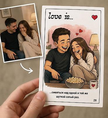 love is: Портреты и иллюстрации по вашей фотографии, карточки love is. — 1