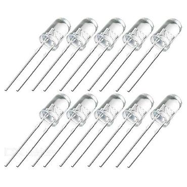5 mm Ağ LED Paketi – 10 ədəd - Diametr: 5 mm - Rəng: Ağ - Paket: 10