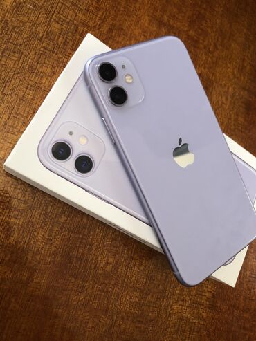 Apple iPhone: IPhone 11, 64 GB, Deep Purple, Zəmanət, Simsiz şarj, Face ID