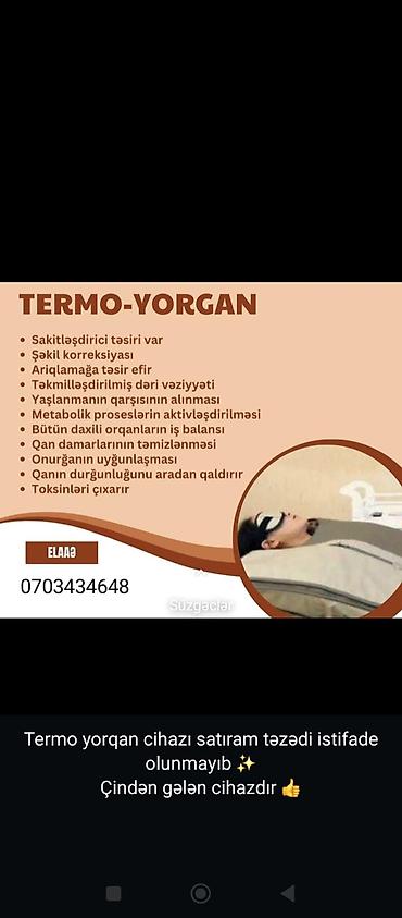 Termo-yorgan cihazı Məhsulun xüsusiyyətləri: - Termal isitməli yorğan lalafo.az -da Termo-yorgan cihazı Məhsulun xüsusiyyətləri: - Termal isitməli yorğan