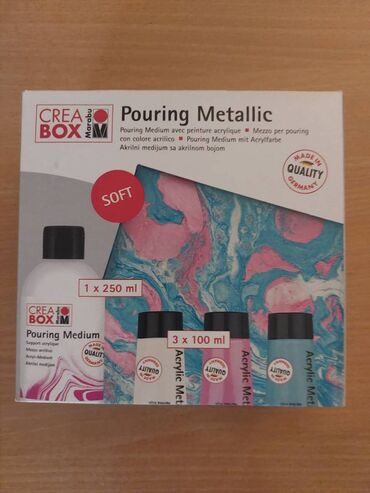 AKRILNE BOJE CREA BOX POURING METALLIC Neotpakovano pakovanje, Sadrži