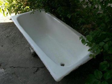ванна 150: Ванна Прямоугольная, Чугун, Б/у