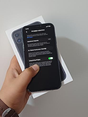 iphone 111: IPhone 11, 64 GB, Qara, Zəmanət, Simsiz şarj, Face ID — 5