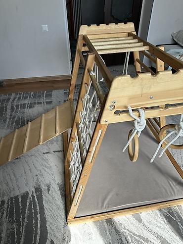 marble run: Детский спортивный комплекс из натурального дерева (домик-манеж) - — 2