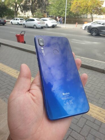 telfon a12: Redmi Note 7, 128 GB, rəng - Göy, Zəmanət, Barmaq izi, İki sim kartlı