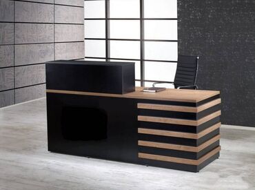 Sifarişlə ofis mebeli: Reception masası. Sifarişlə Türkiyə materialından yığılır. eni 180sm