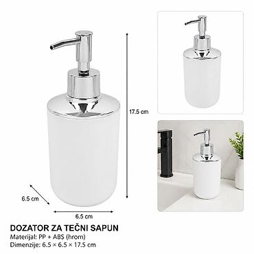 KMT Dozator za tečni sapun, beli 3213140 Elegantni beli dozator za