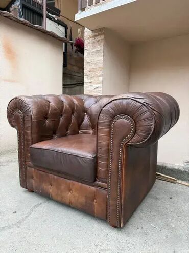 Stilske fotelje: Chesterfield fotelja - PRAVA KOŽA 🛋️✨ Prava box koža, fotelja u — 7