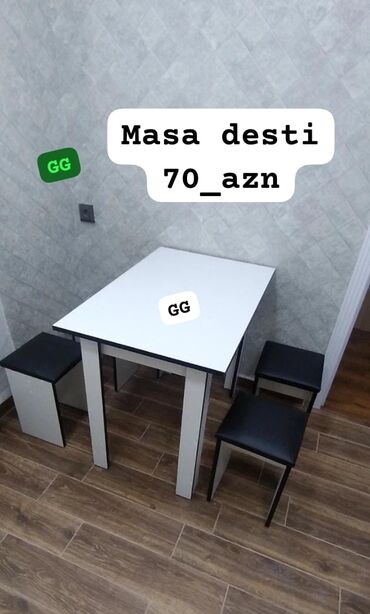 ofis stullari: Mətbəx üçün, Yeni, Açılmayan, Kvadrat masa, 4 stul