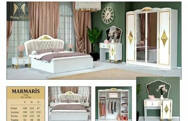 Yataq otağı dəstləri: İkinəfərlik çarpayı, Dolab, 2 tumba, Termo, Azərbaycan, Yeni — 10