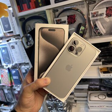 жд: IPhone 15 Pro Max, Б/у, 256 ГБ, Natural Titanium, Защитное стекло, Кабель, Коробка, 88 %