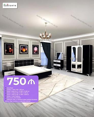 Yataq Dəsti – 750 ₼ Komplekt: - Çarpayı: 1 ədəd, 160 × 200 sm -
