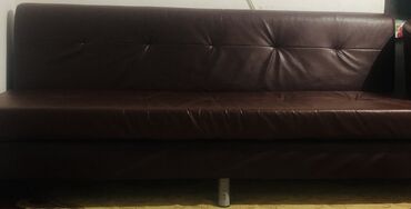 угловой диван с креслом: Угловой диван, цвет - Коричневый, Б/у