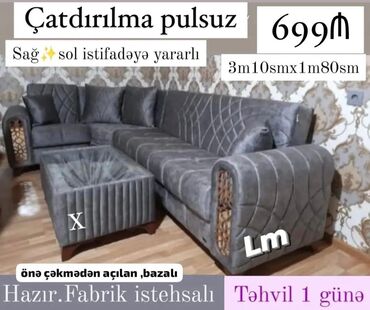 Divanlar: Künc divan, Yeni, Açılan, Bazalı, Parça, Şəhərdaxili pulsuz çatdırılma