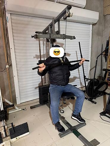 İdman və istirahət: Çoxfunksiyalı gym trenajoru – kabel sistemli, oturacaqlı və ağırlıq — 5