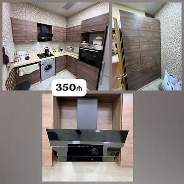 tokme mermer: Mətbəx mebeli satılır 350₼. Ölçü dəqiq deyil. Üzəri tökmə — 1