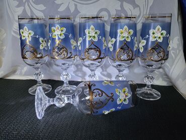 Ostali antikviteti: Case za vino,Bohemija kristal rucno oslikane iz 60,70ih.god. Case — 6