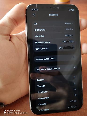 iphone plata: IPhone 11, 128 GB, Ağ, Face ID — 5