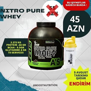 idman qidalari magazalari: Nitro pure whey 2273 gr + shaker hədiyyə 🧋 supplement facts ● protein