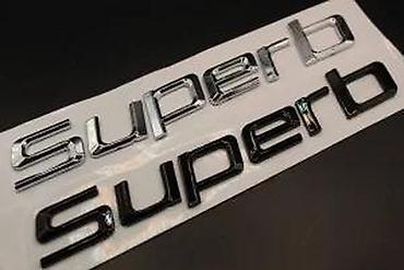 dm tapi: Skoda Superb znak natpis - crni i sivi. Samolepljivi znakovi za Skodu — 6