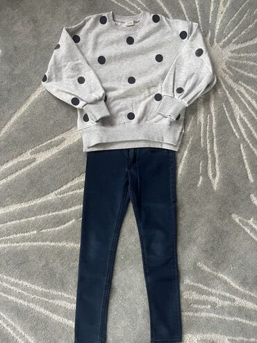 zara kids clothes: Zara, Set: Sweatshirt, Trousers, 134-140