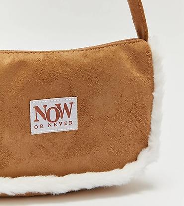 Çantalar: Qadın çiyin çantası – “NOW OR NEVER” loqolu - Model: baguette/çiyin — 4