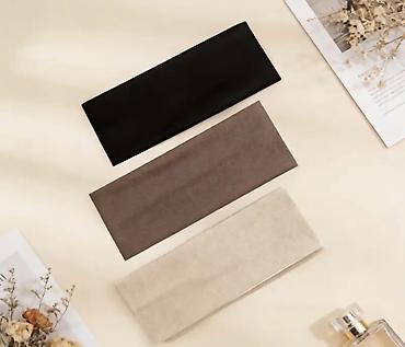 buji: Minimalist Parça Saç Lentaları – 3 rəng dəsti - Rənglər: qara, boz — 1