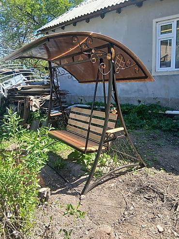 Садовые качели Металл, Со спинкой, С крышей