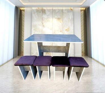 Кухонные столы и стулья: Кухонный стол и стул, Новый, Платная доставка, цвет - Бежевый — 12