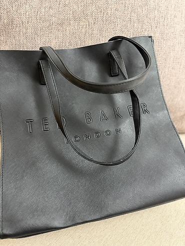 deri canta: Ted Baker London böyük ölçülü tote çanta - Rəng: tünd boz/qartal qara — 2
