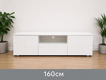 160: Тумба и подставка для телевизора, Новый, Напольная, ЛДСП, В рассрочку, цвет - Белый — 1