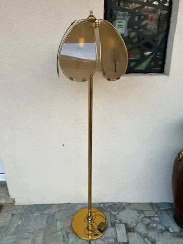 RS - Antique Lamps: Podna lampa Podna lampa Kombinacija mesinga i stakla U odličnom stanju — 8